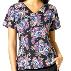Vera Bradley Floral Paisley Print Scrub Top